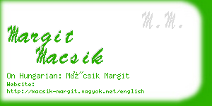 margit macsik business card